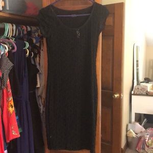 Midi black lace dress size small